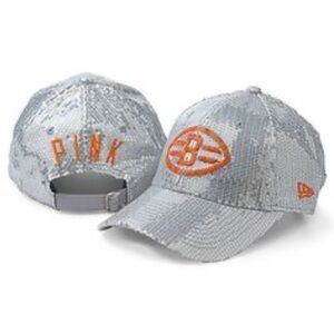 VICTORIA'S SECRET PINK Cleveland Browns NFL Hat Football Sequin Silver N…